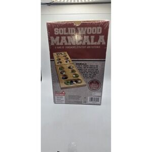 Cardinal Solid Wood Folding Mancala Board Game 48 Multi Colored‎ Stones Complete